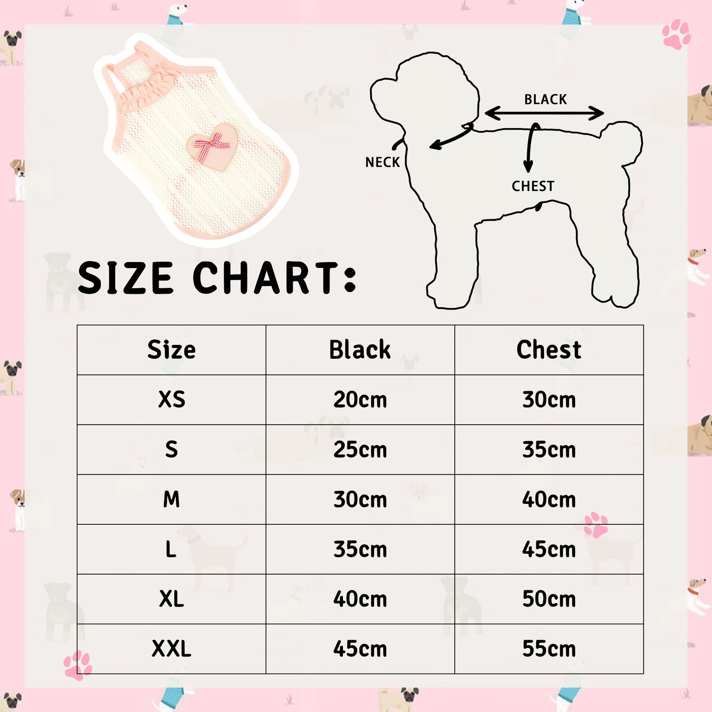 Cute Heart Bow Dog Dress – Strappy Summer Outfit for Small Dogs & Puppies