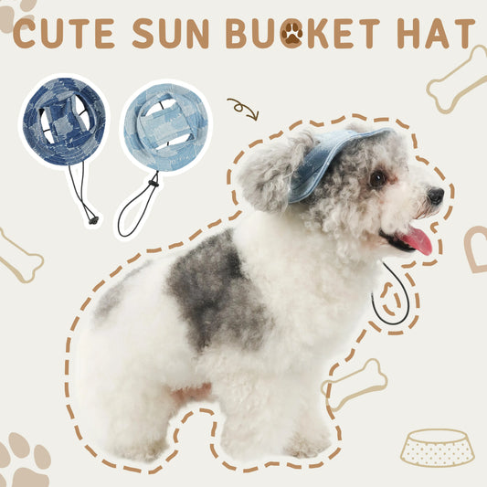 Ripped Denim Pet Bucket Hat