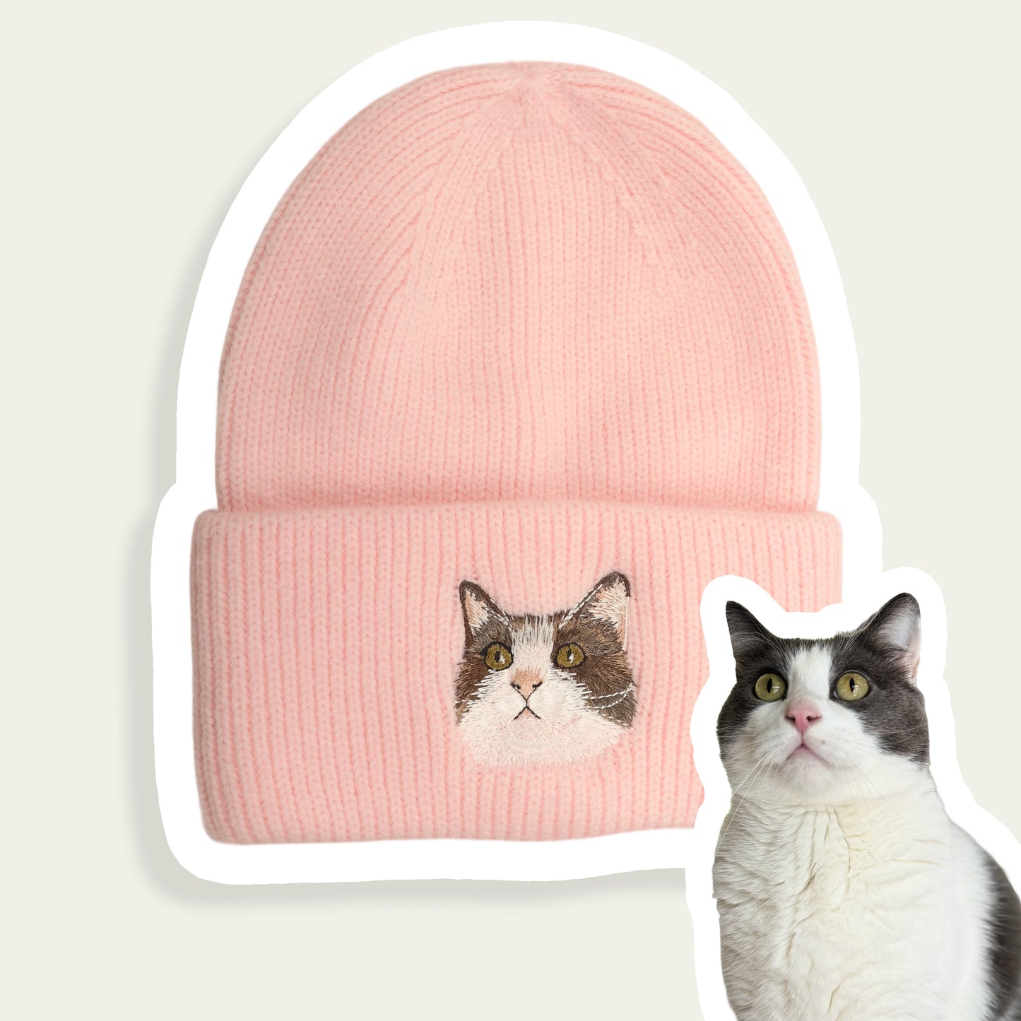Custom Embroidered Pet Portrait Beanie Hat