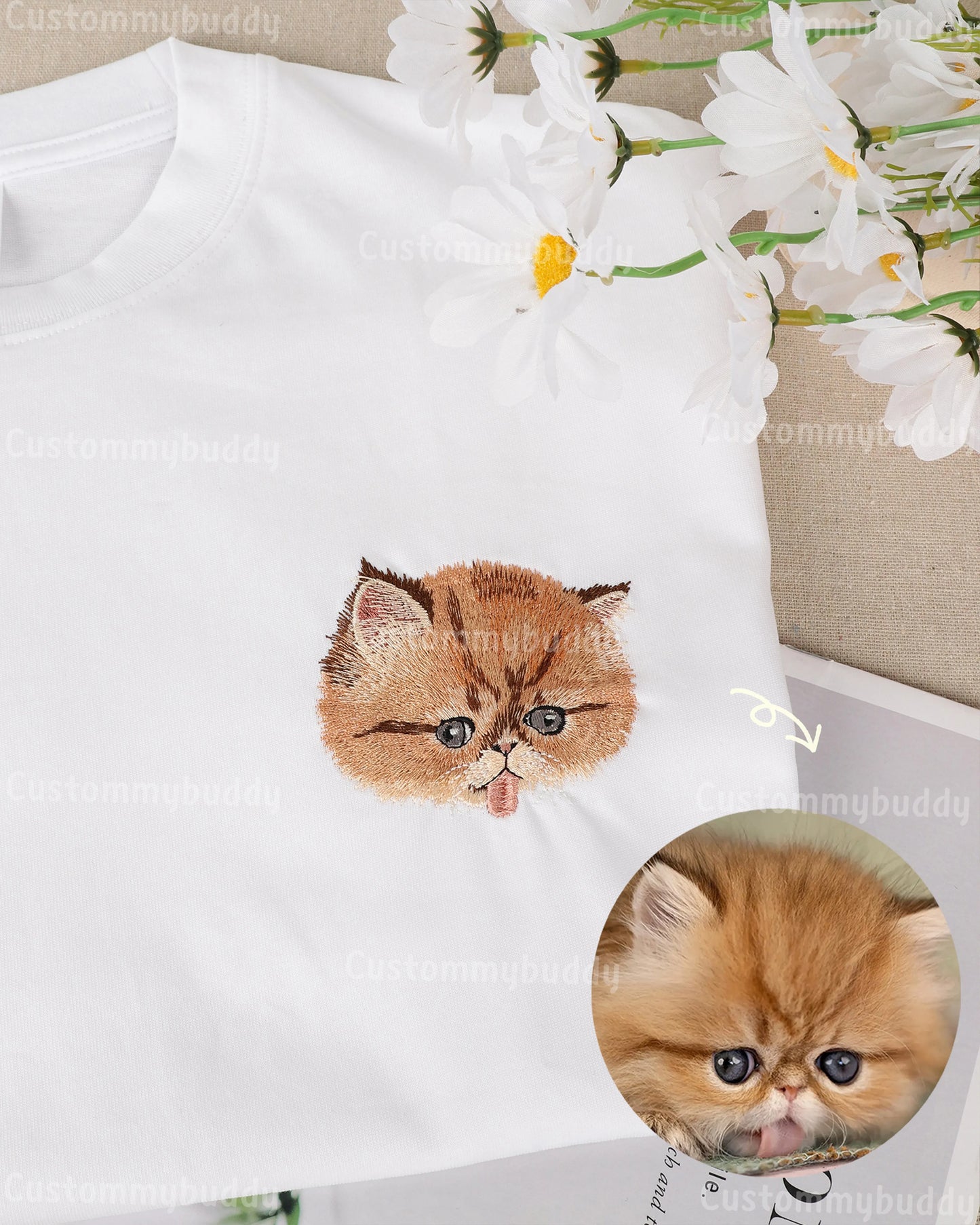 Aangepast geborduurd huisdier T-shirt