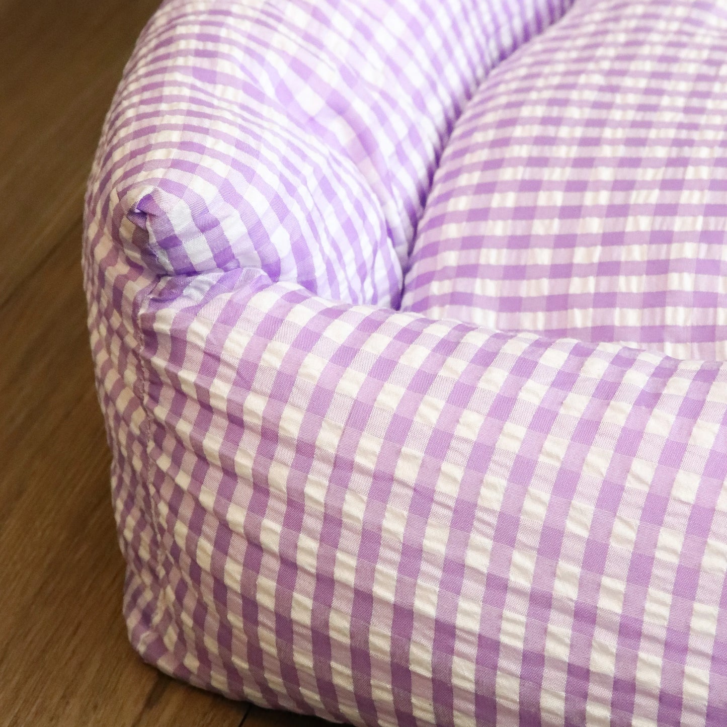 Purple Gingham Pet Bed