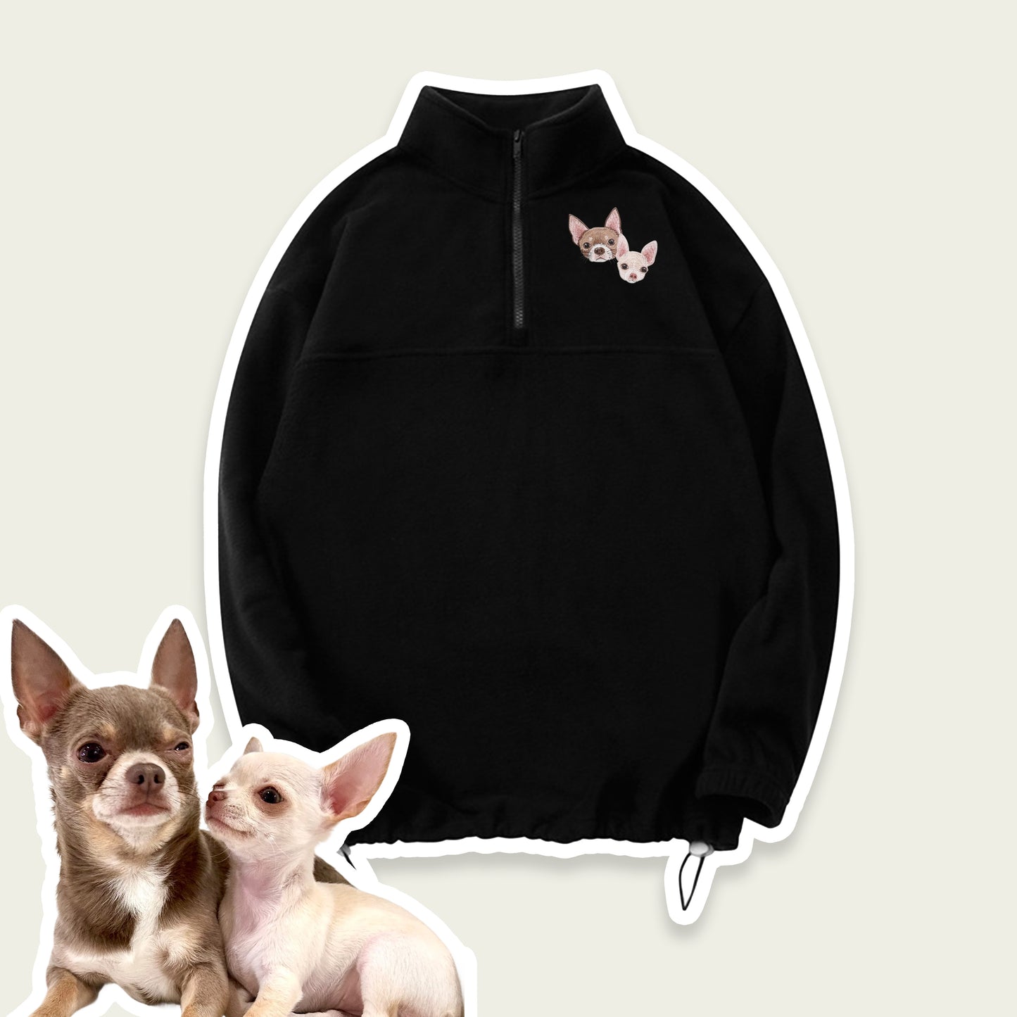 Custom Embroidered Pet Portrait Sherpa Jacket
