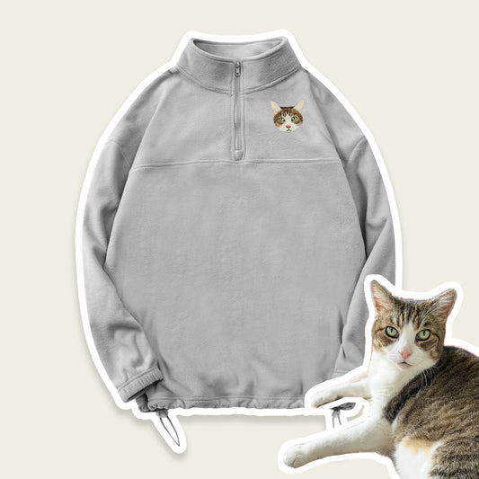Custom Embroidered Pet Portrait Sherpa Jacket