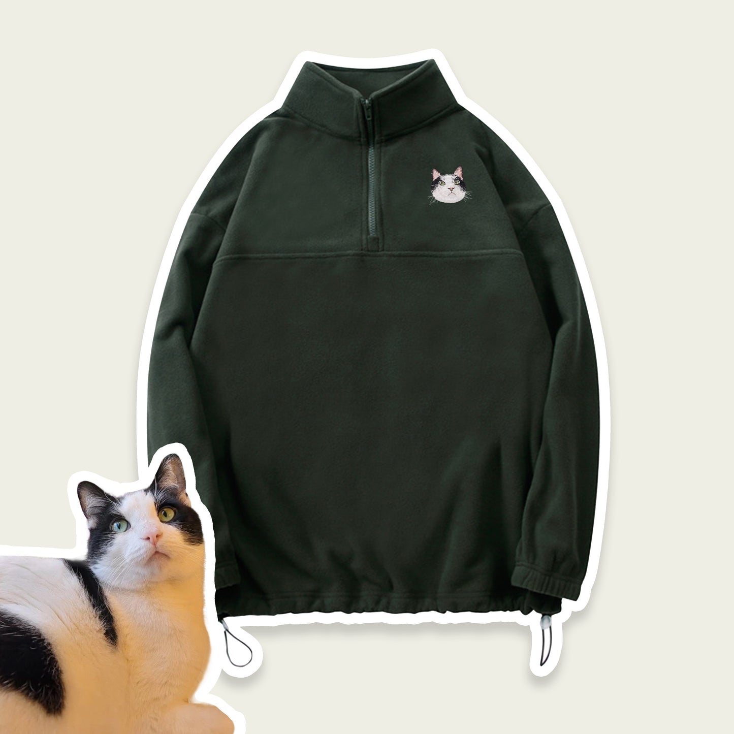 Custom Embroidered Pet Portrait Sherpa Jacket