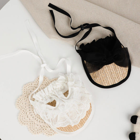 Cute Lace Straw Hat for Pets – French Vintage Summer Style