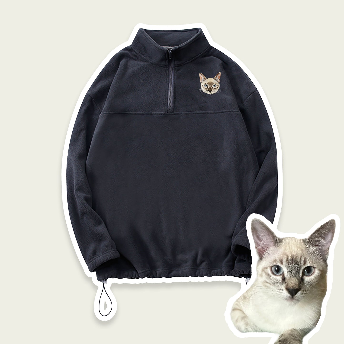 Custom Embroidered Pet Portrait Sherpa Jacket