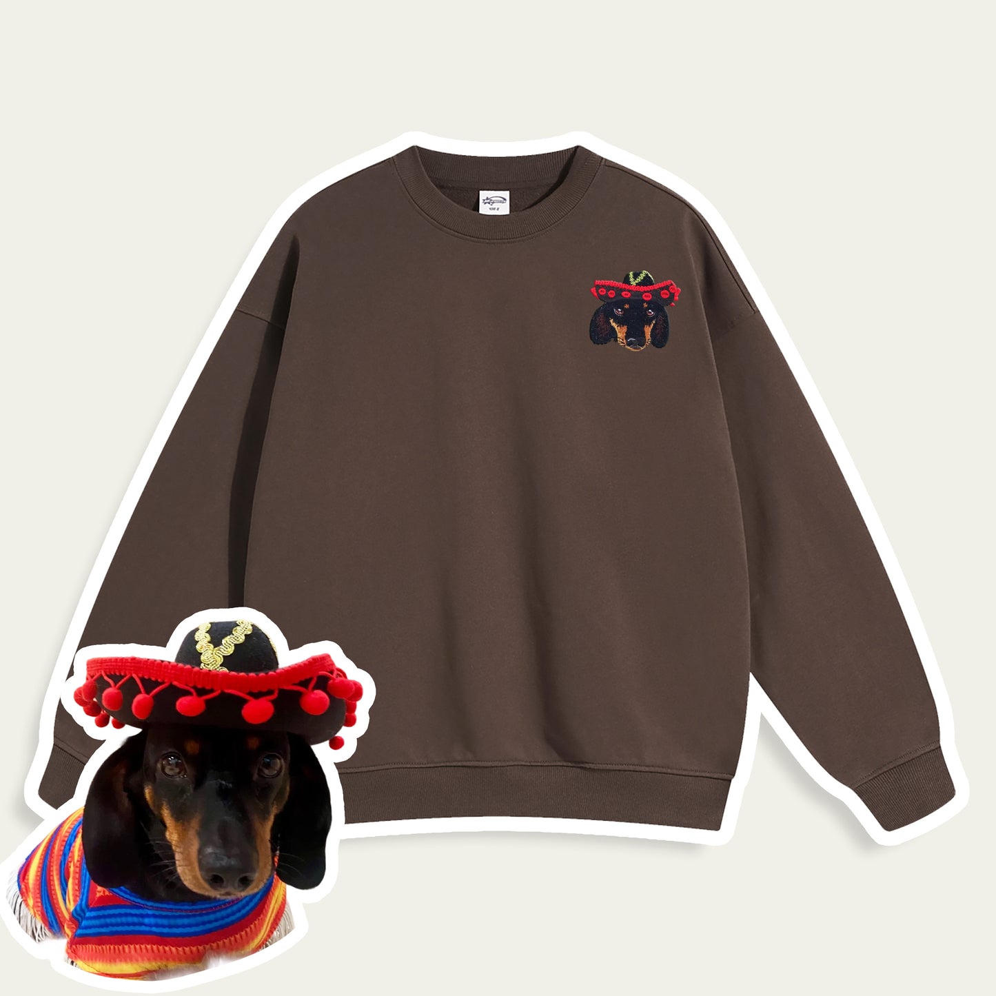 Custom Embroidered Pet Portrait Patch Sweatshirt