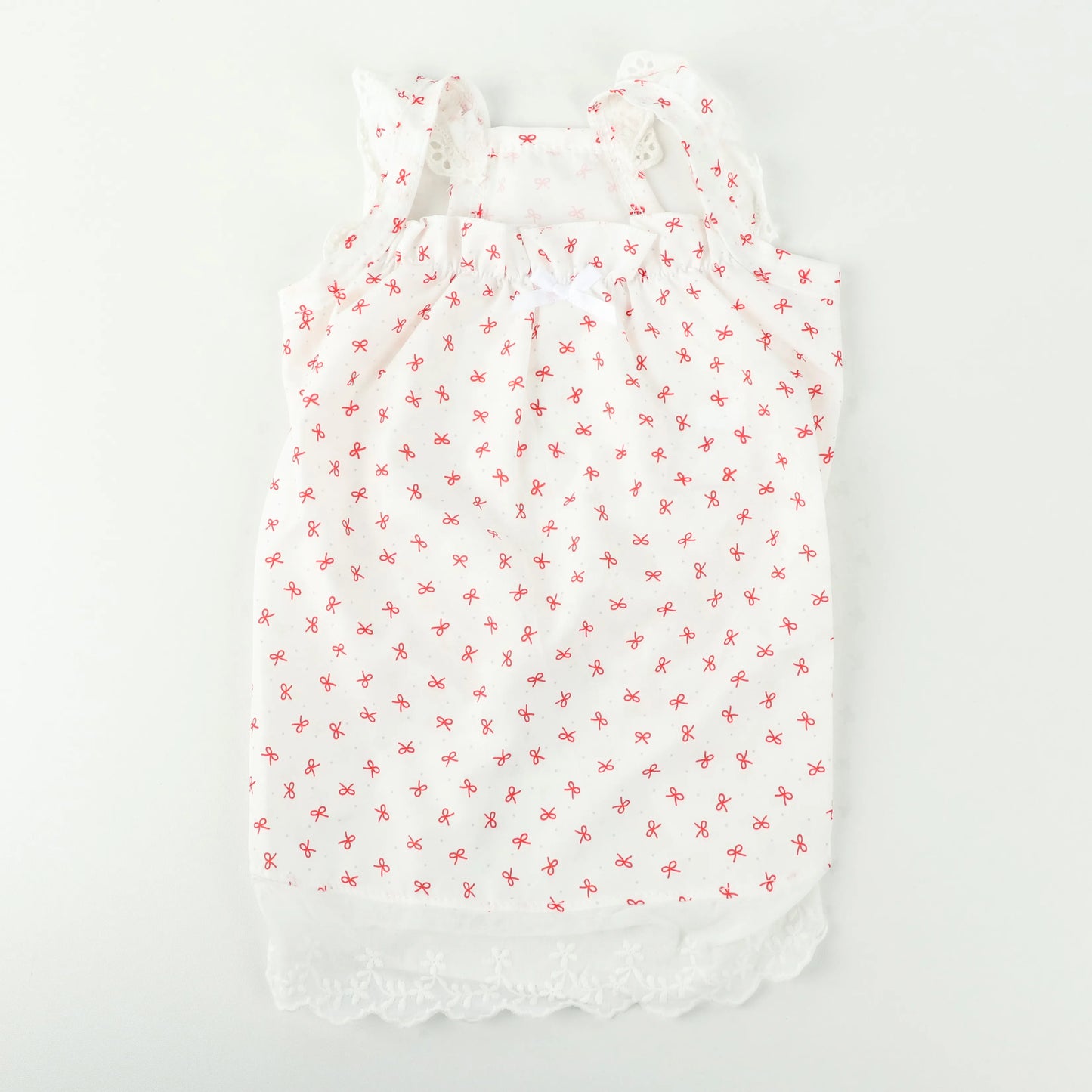 Lace Trim Bow Strap Dress