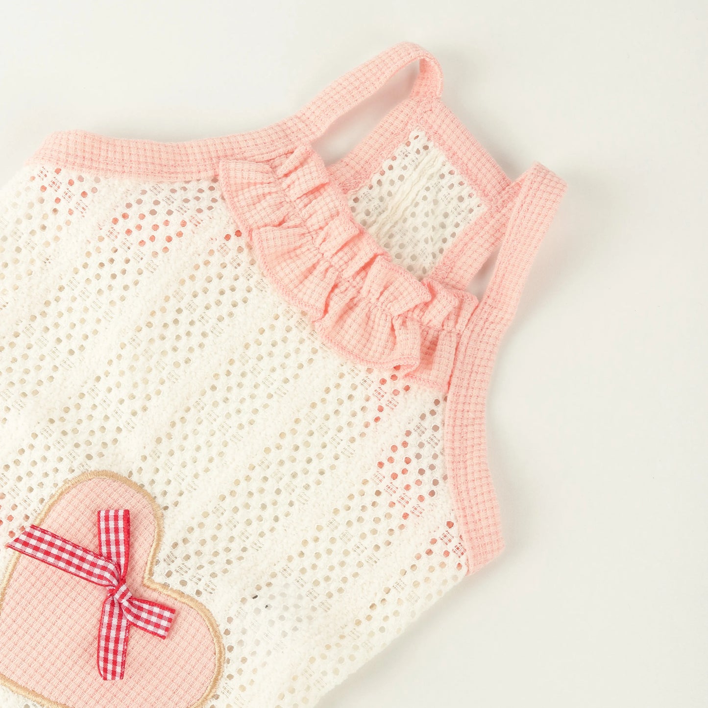 Cute Heart Bow Dog Dress – Strappy Summer Outfit for Small Dogs & Puppies