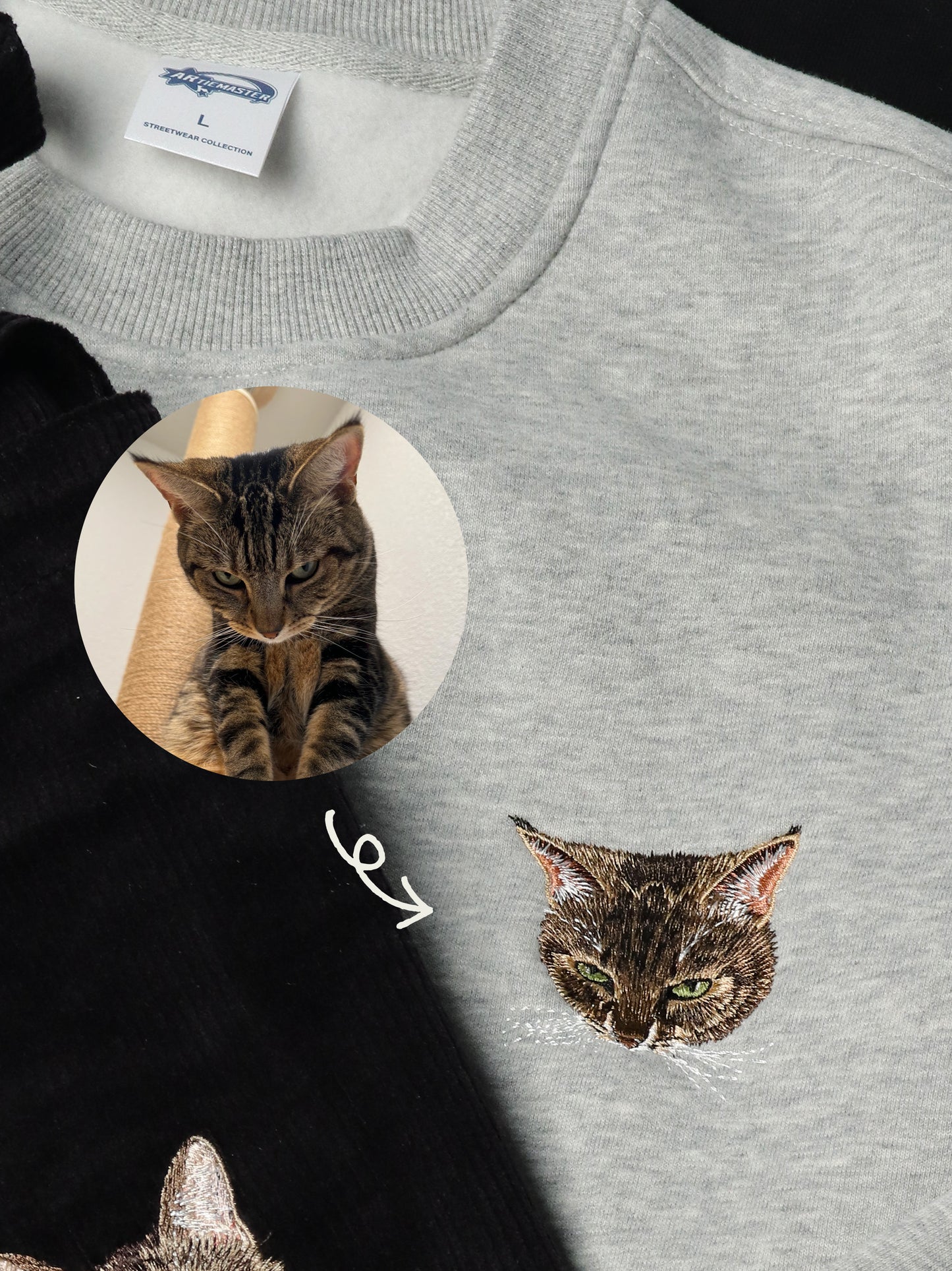 Custom Embroidered Pet Portrait Patch Sweatshirt
