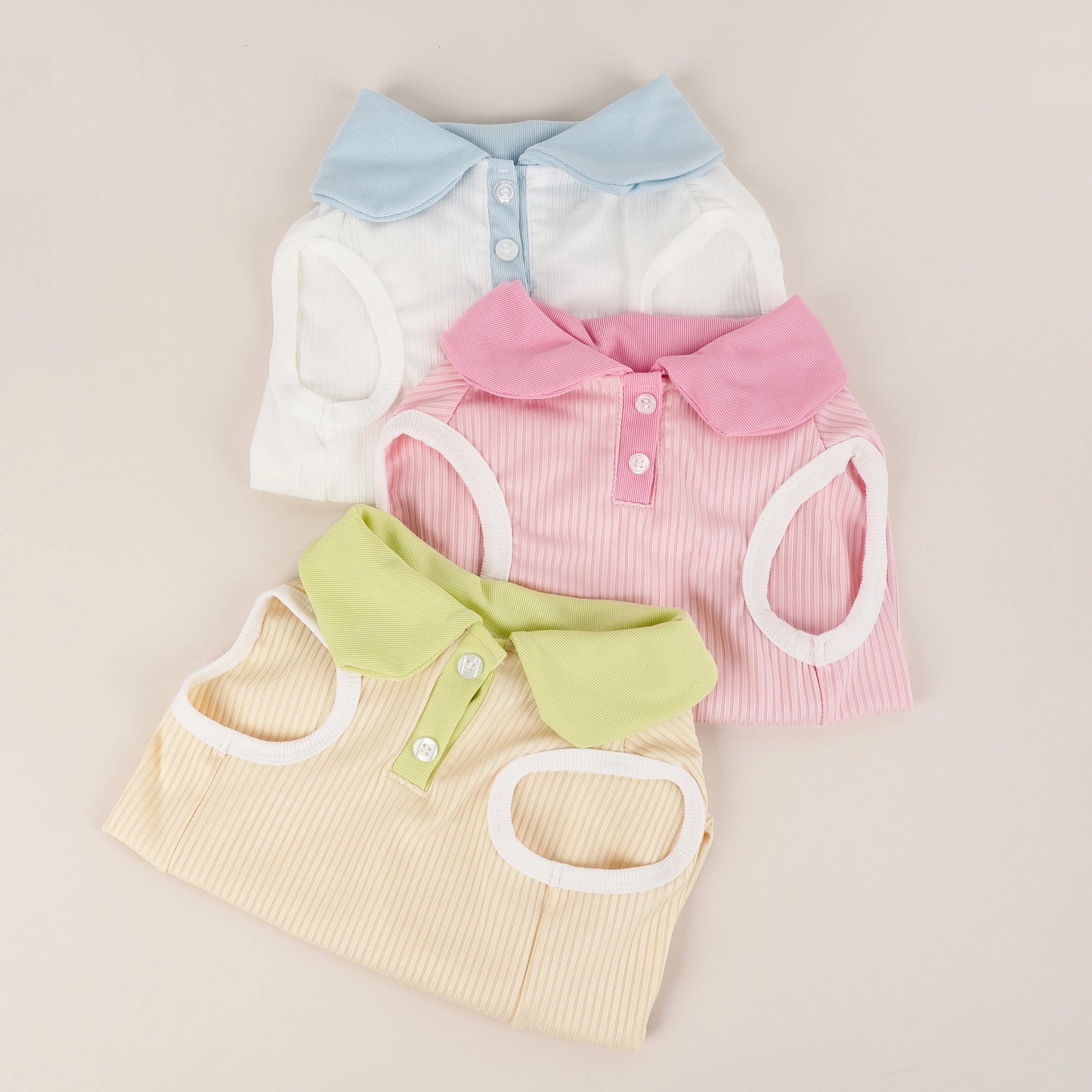 Sleeveless Pet Top with Contrast Collar