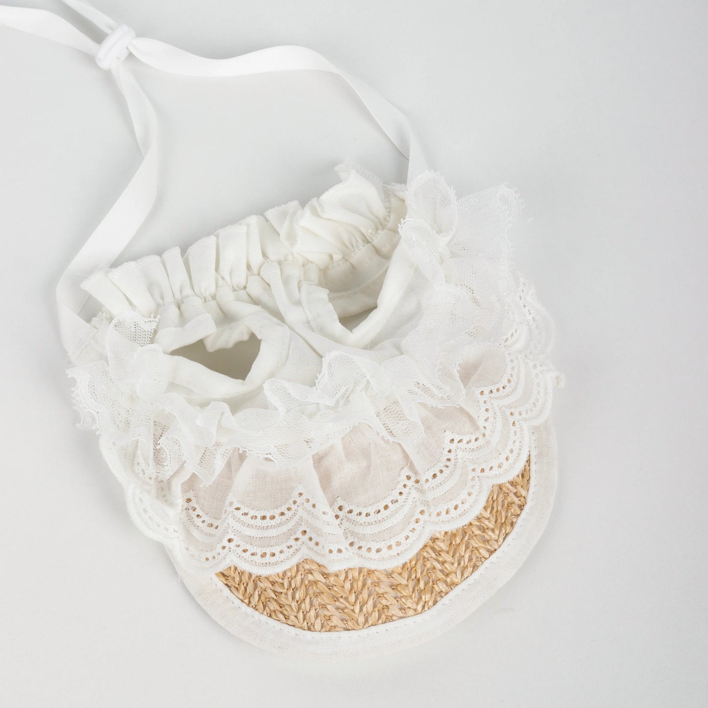 Cute Lace Straw Hat for Pets – French Vintage Summer Style