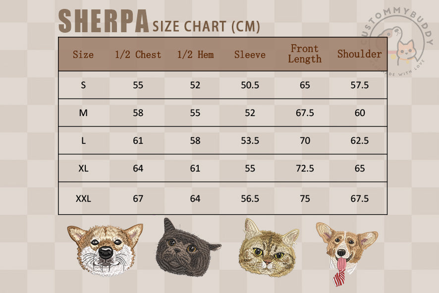 Custom Embroidered Pet Portrait Sherpa Jacket