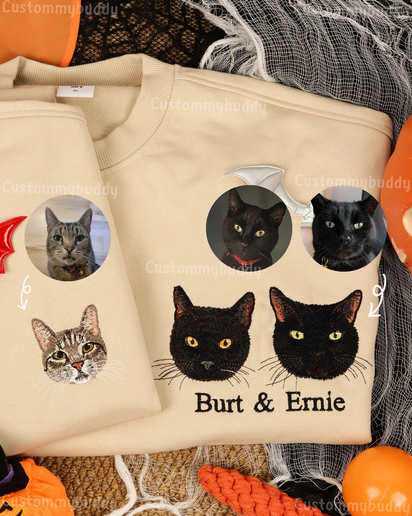 Custom Embroidered Pet Portrait Patch Sweatshirt