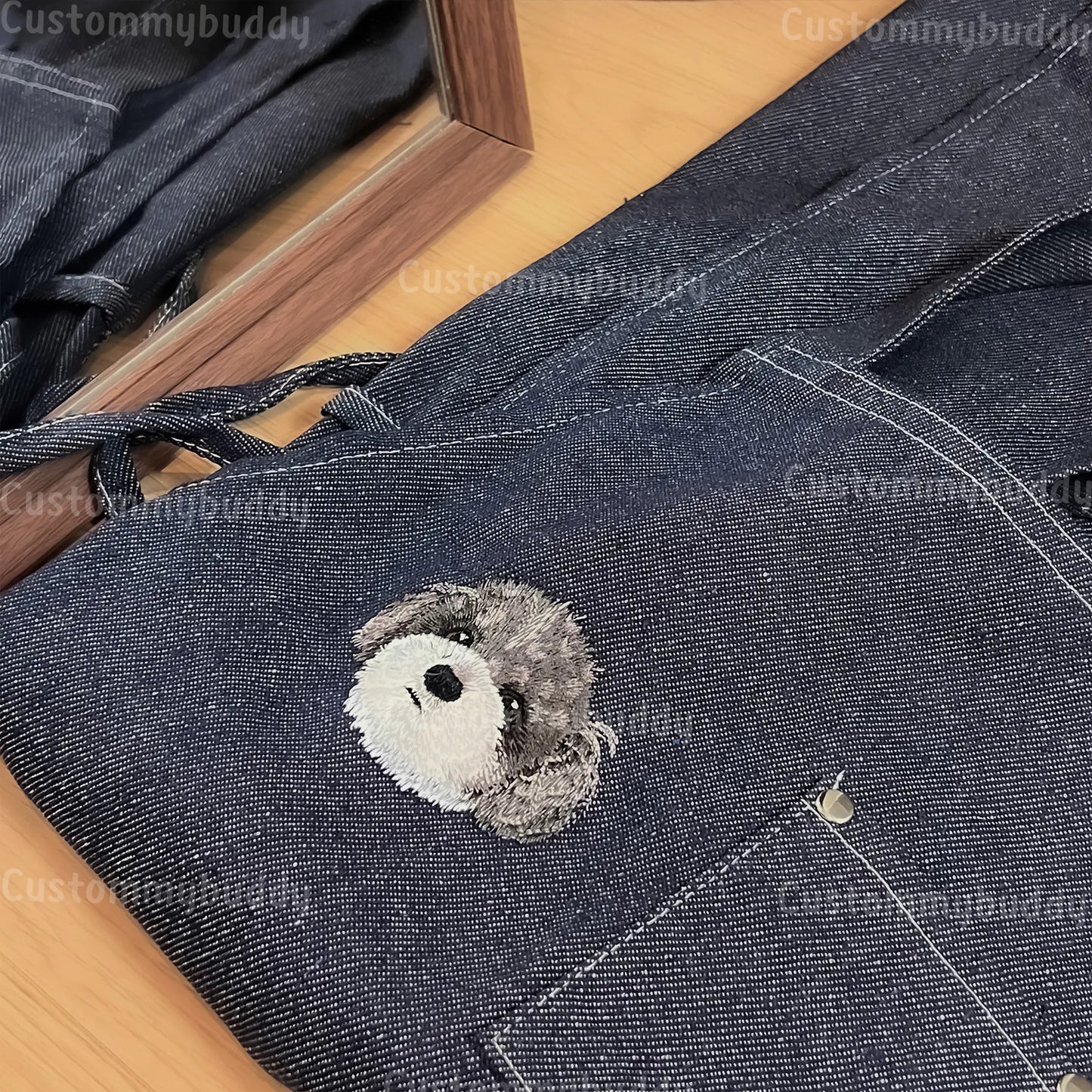 Custom Embroidered Denim Apron
