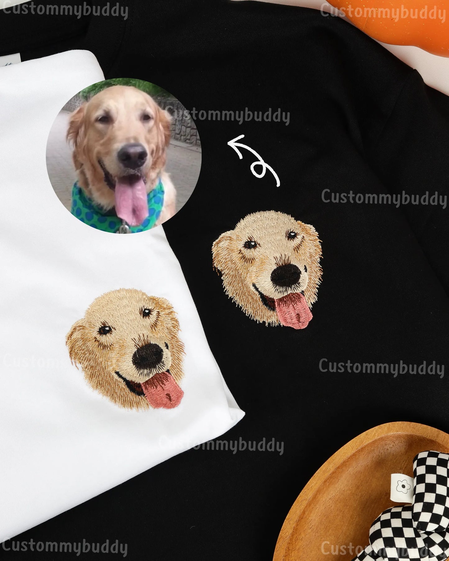 Custom Pet Embroidered T-shirt