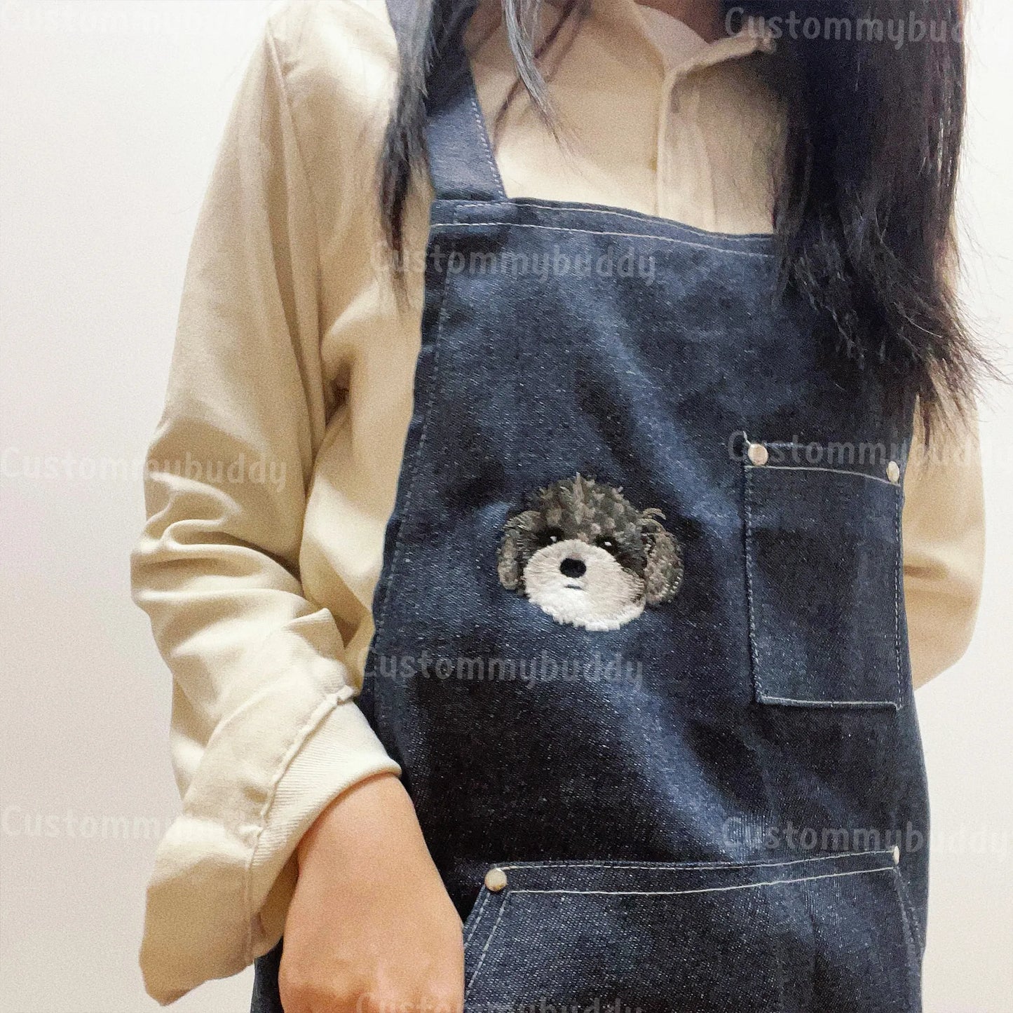 Custom Embroidered Denim Apron