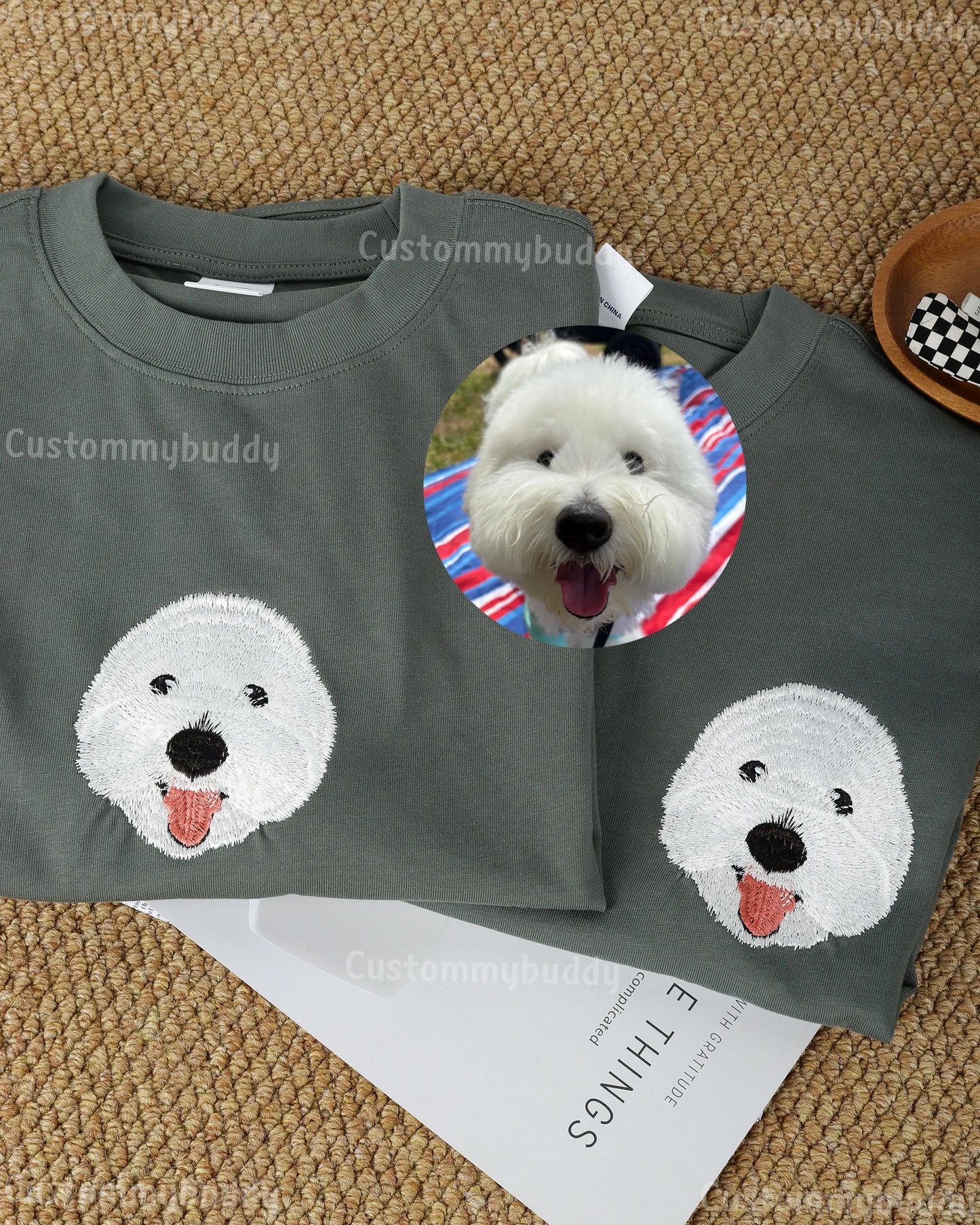 カスタムペット刺繍Tシャツ