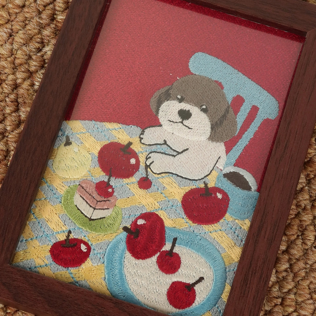 Custom Embroidered Framed Photo – product photo 6 of a custom embroidered pet portrait frame