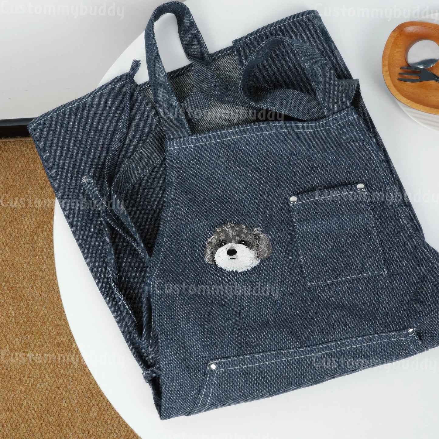 Custom Embroidered Denim Apron