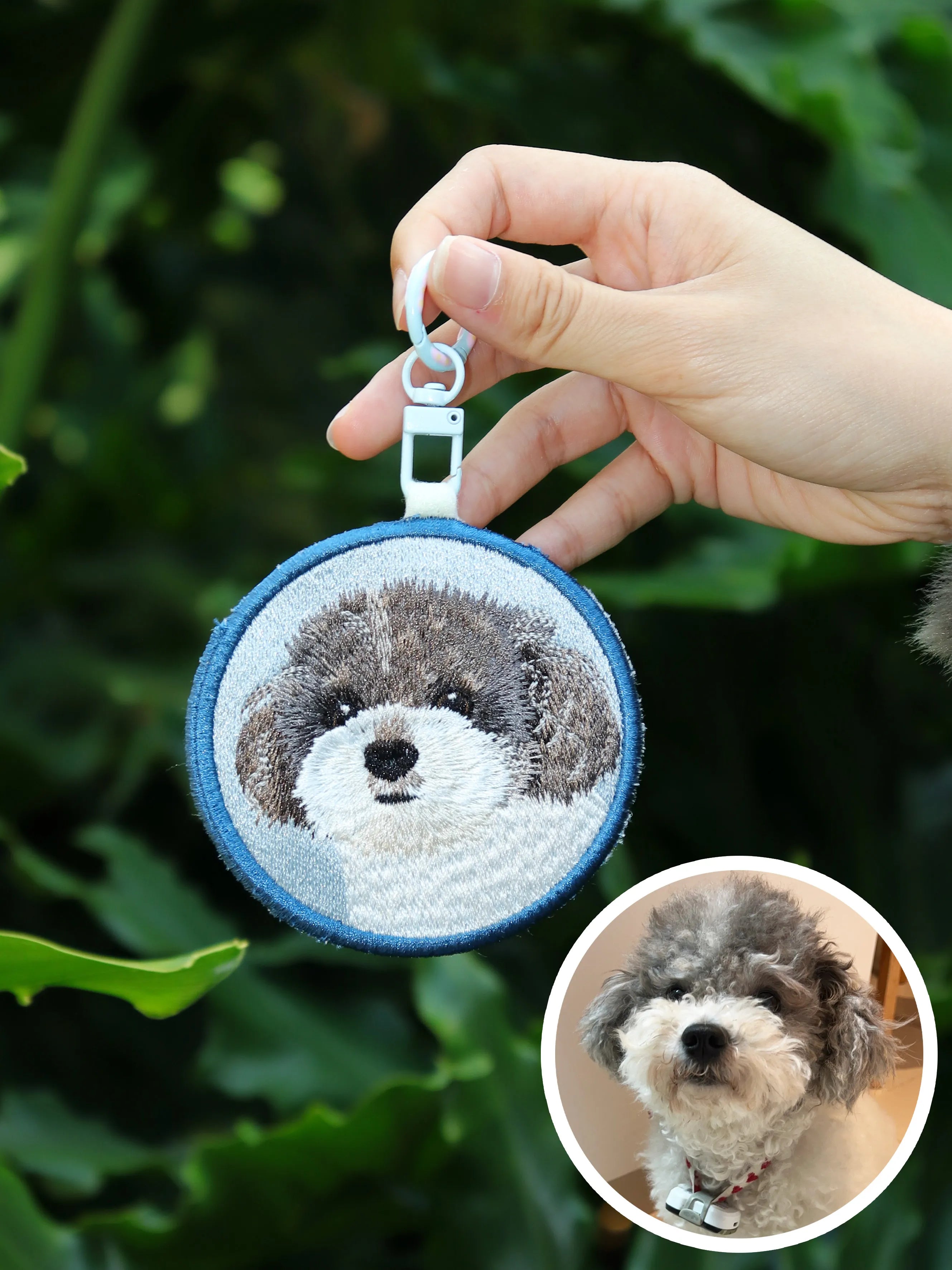 Custom Pet Embroidery Key Chain – main product photo of a custom embroidered key chain
