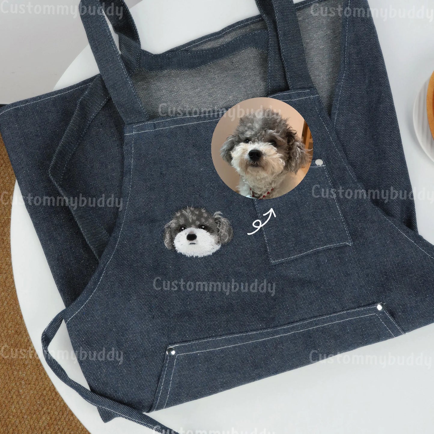 Custom Embroidered Denim Apron