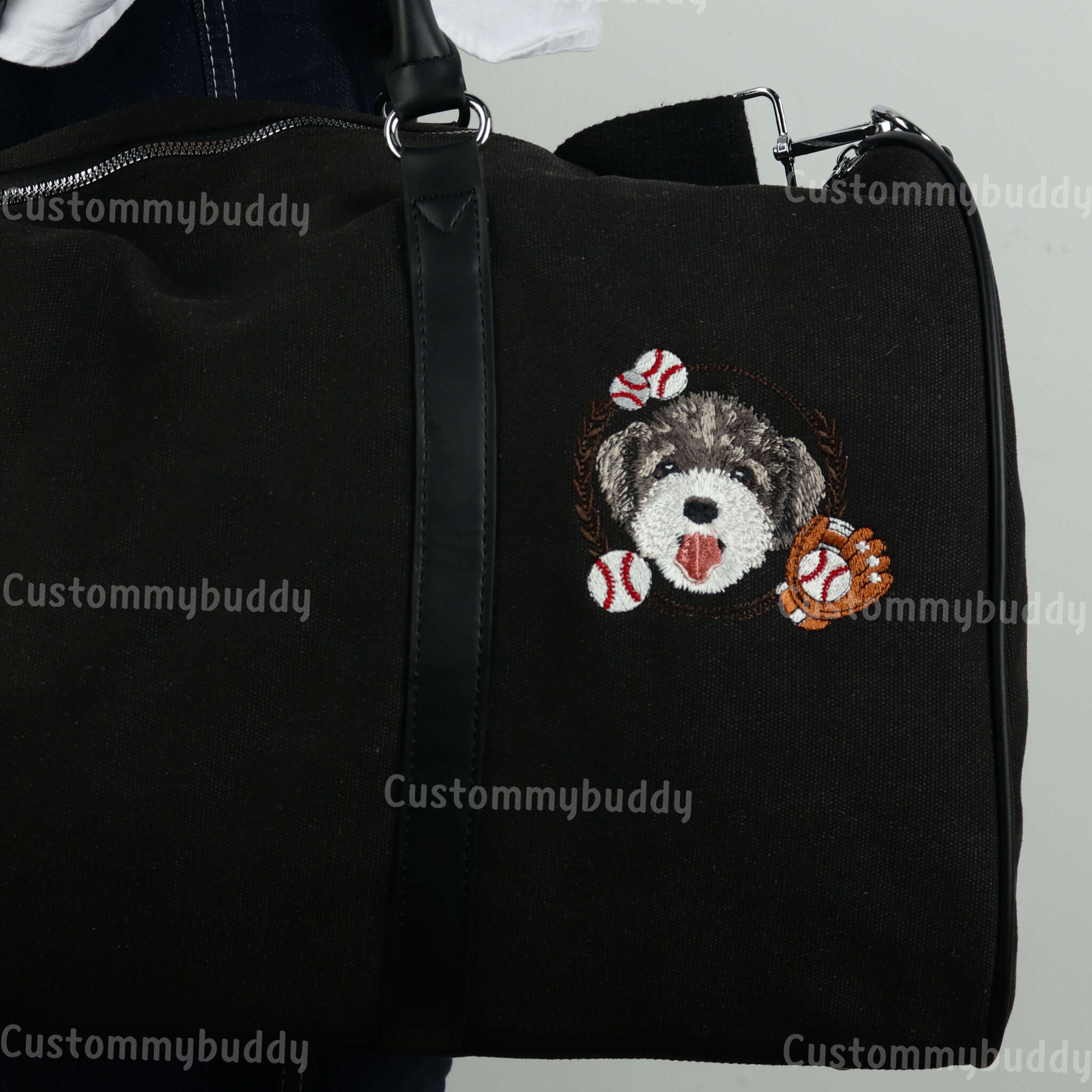 Custom Embroidered Pet Weekender Bag – product photo 4 of a custom embroidered bag