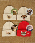 Custom Embroidered Pet Portrait Beanie Hat – main product photo of a custom embroidered beanie
