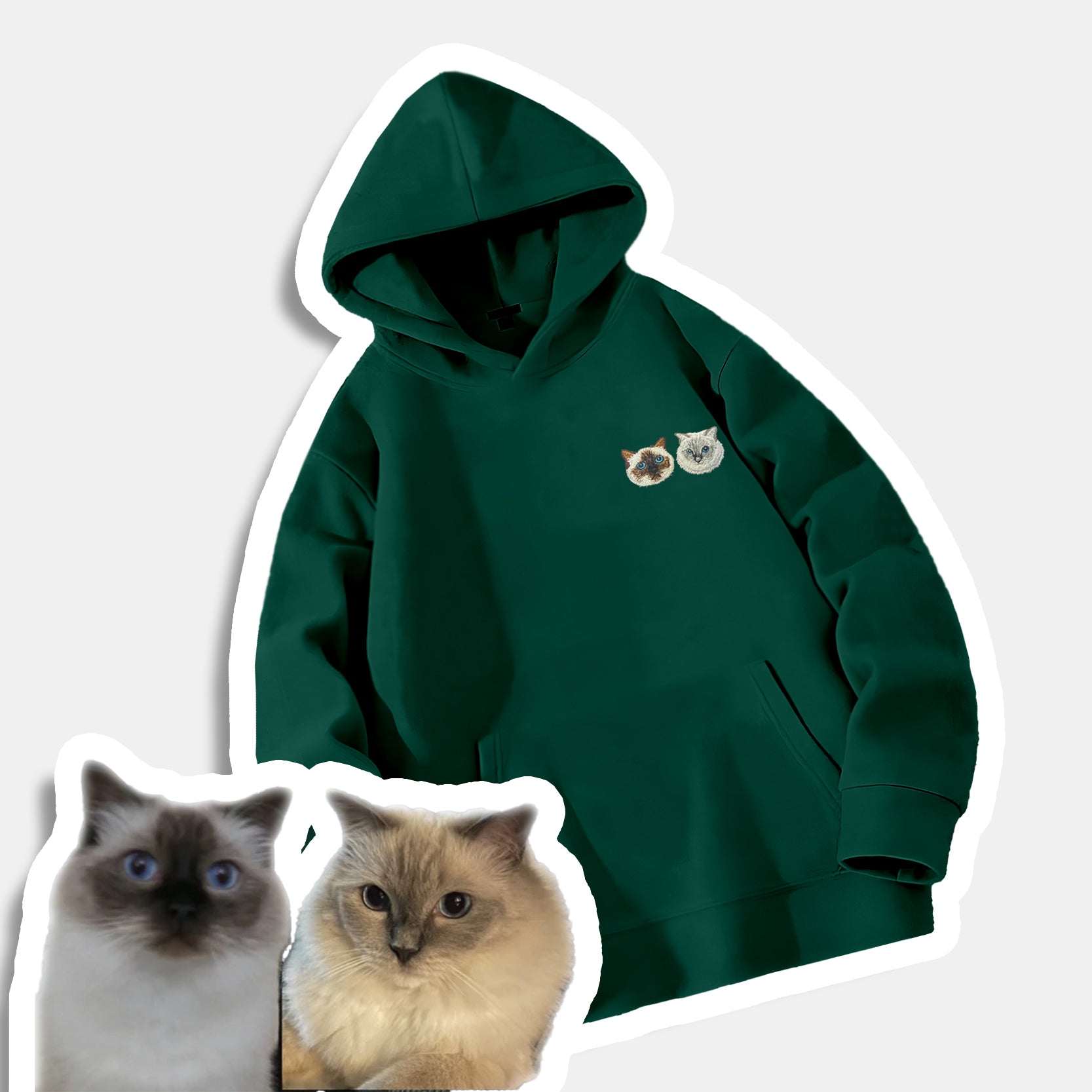 Tron Cat pigment-dyed hoodie store