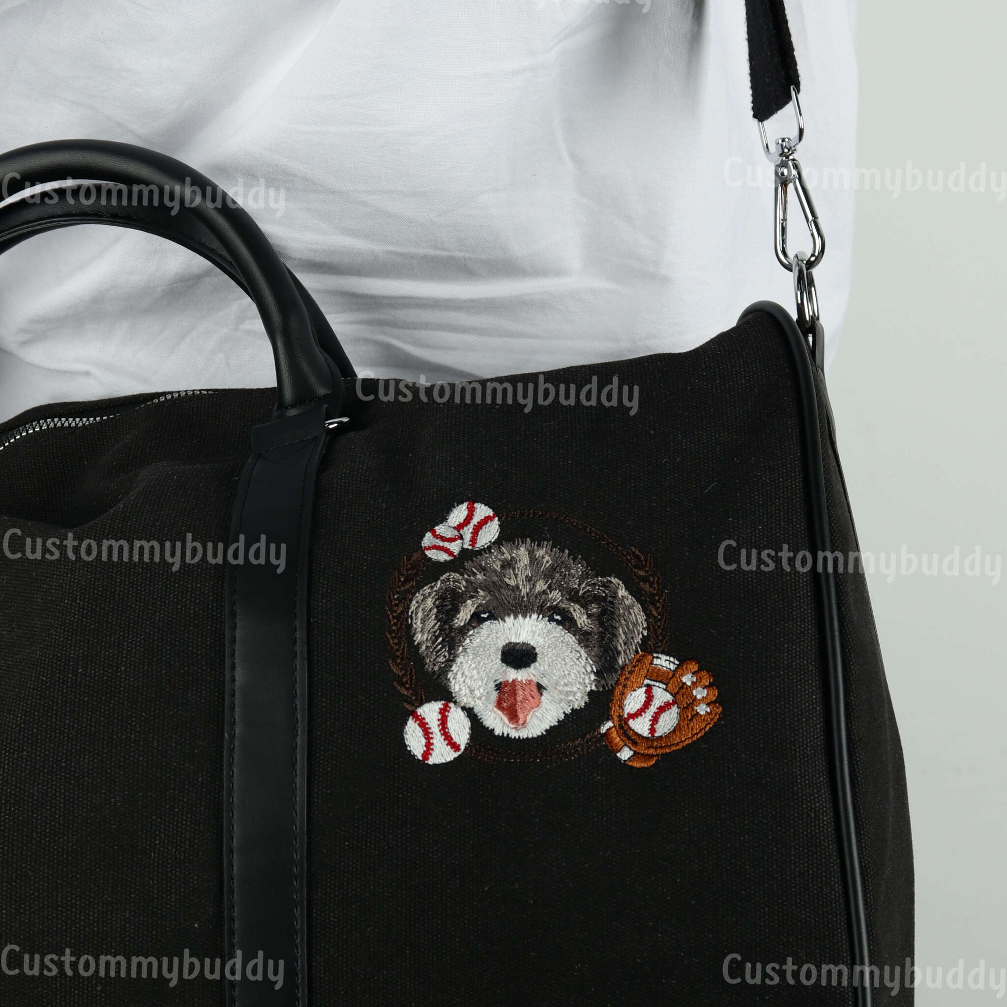 Custom Embroidered Pet Weekender Bag – second product photo of a custom embroidered bag