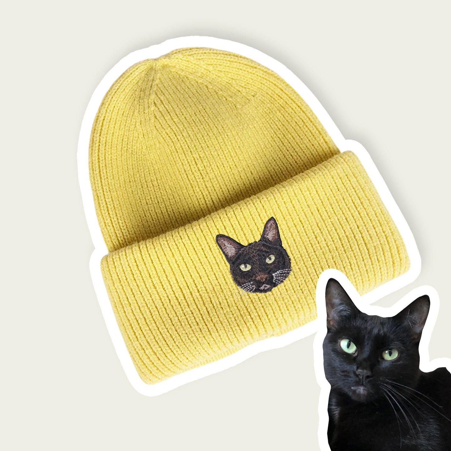 Custom Embroidered Pet Portrait Beanie Hat