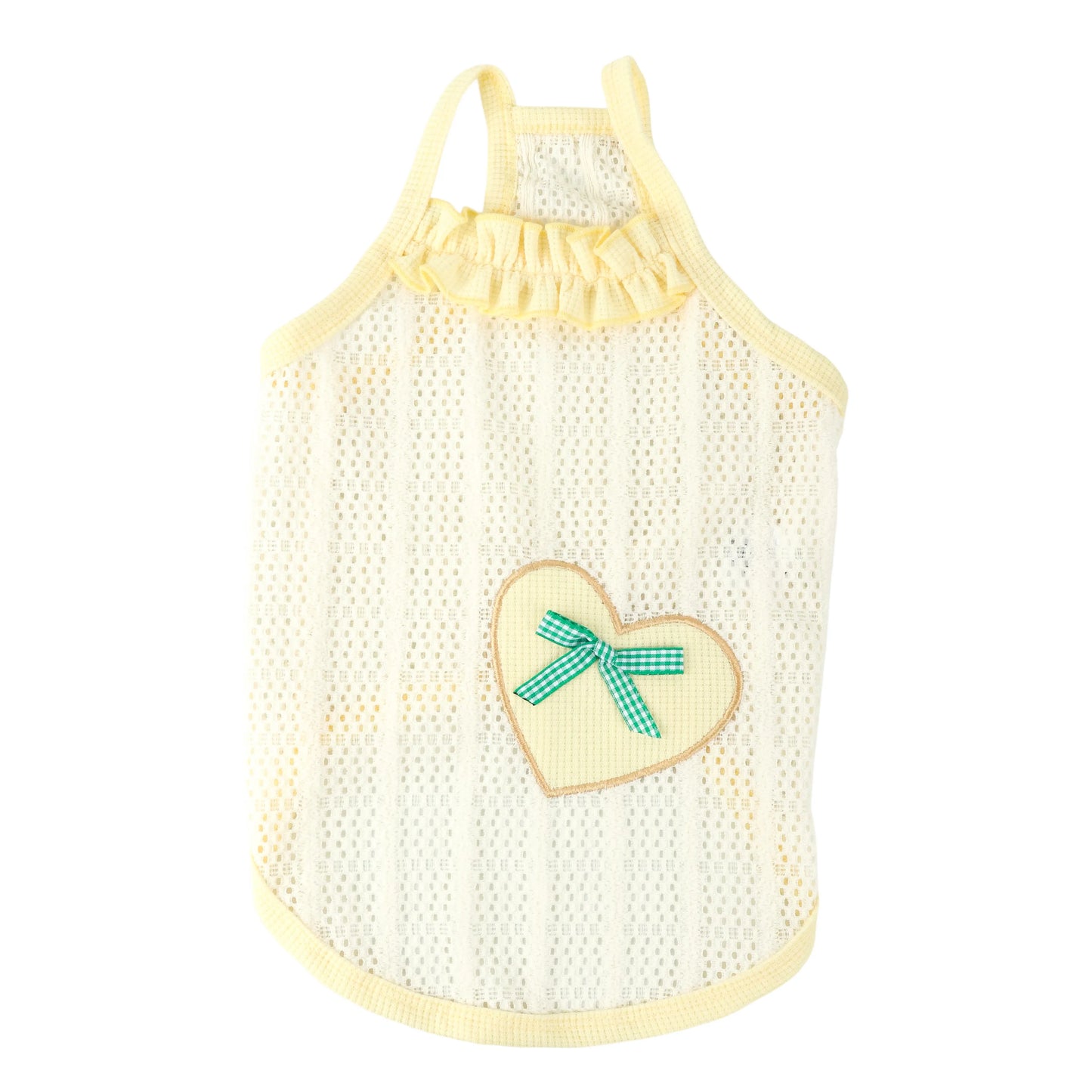 Cute Heart Bow Dog Dress – Strappy Summer Outfit for Small Dogs & Puppies