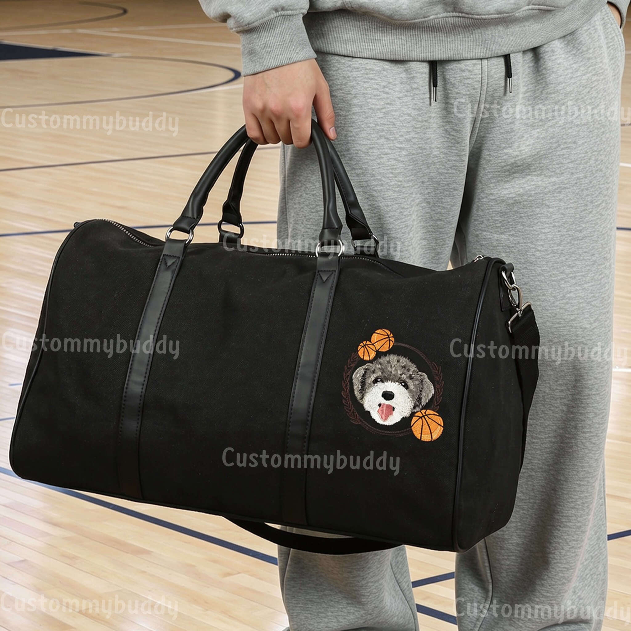 Custom Embroidered Pet Weekender Bag – product photo 5 of a custom embroidered bag
