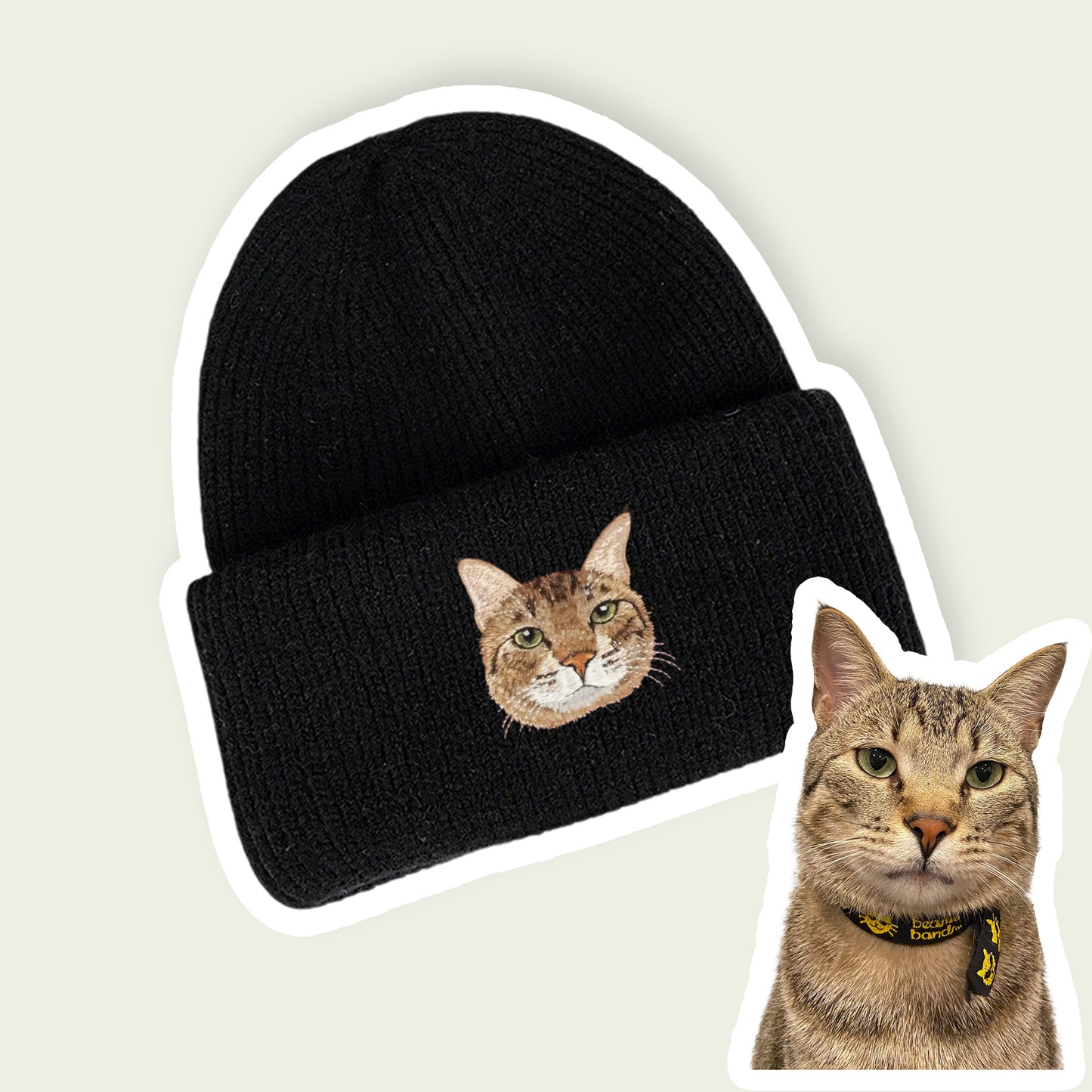 Custom Embroidered Pet Portrait Beanie Hat