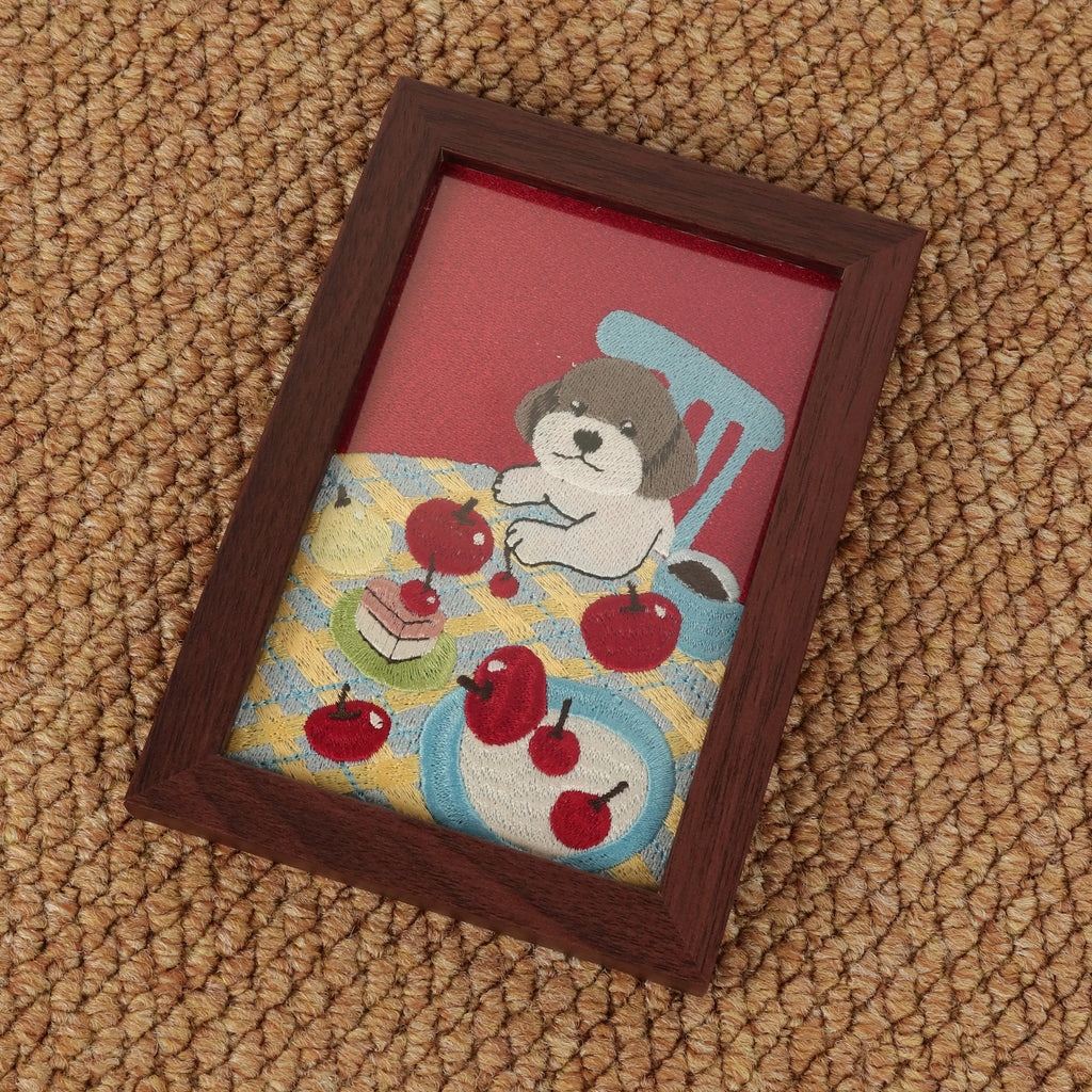 Custom Embroidered Framed Photo – product photo 5 of a custom embroidered pet portrait frame