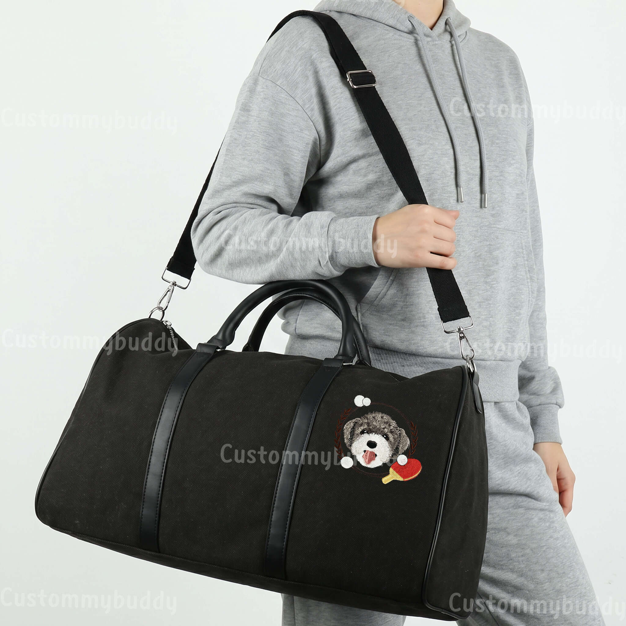 Custom Embroidered Pet Weekender Bag – product photo 7 of a custom embroidered bag