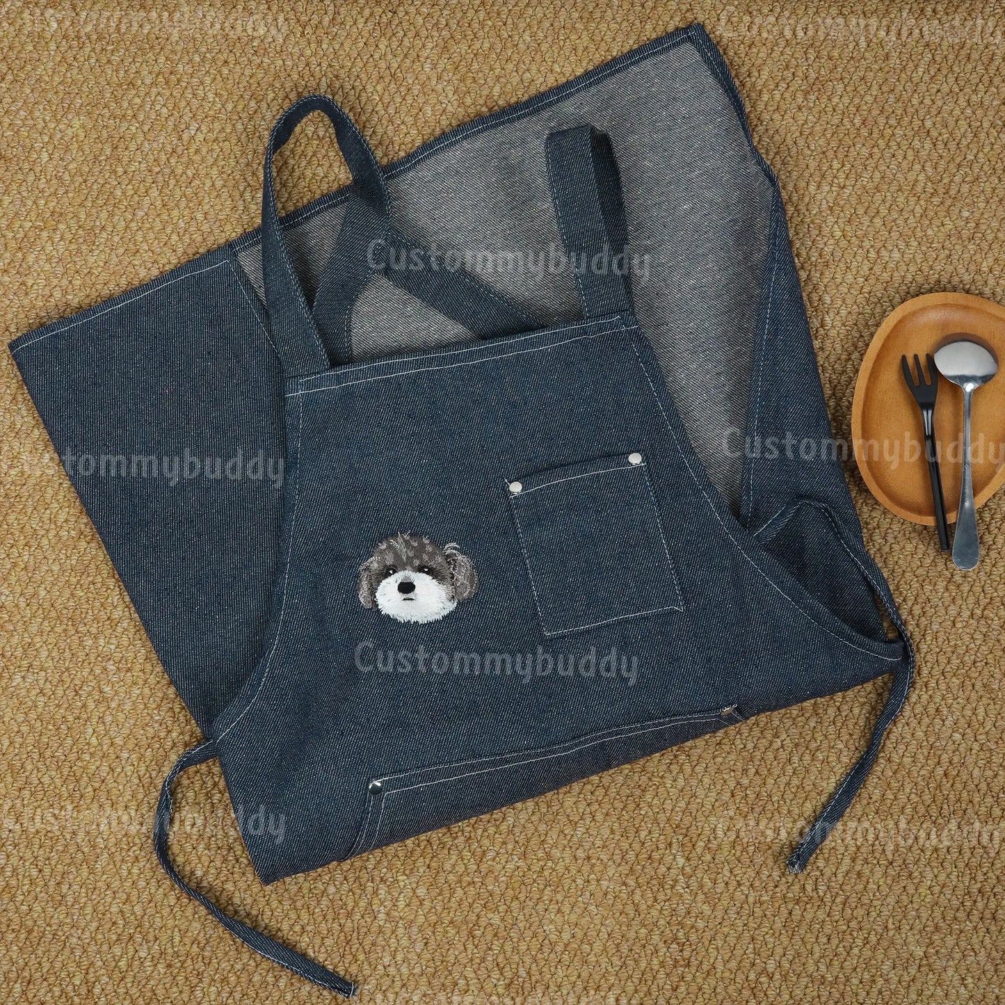 Custom Embroidered Denim Apron