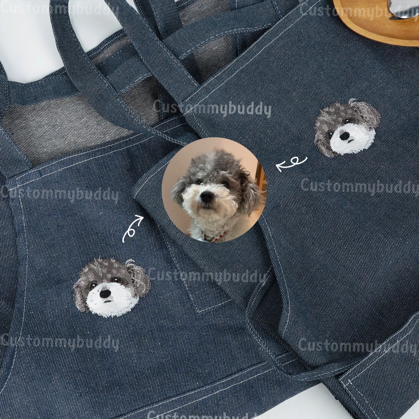 Custom Embroidered Denim Apron