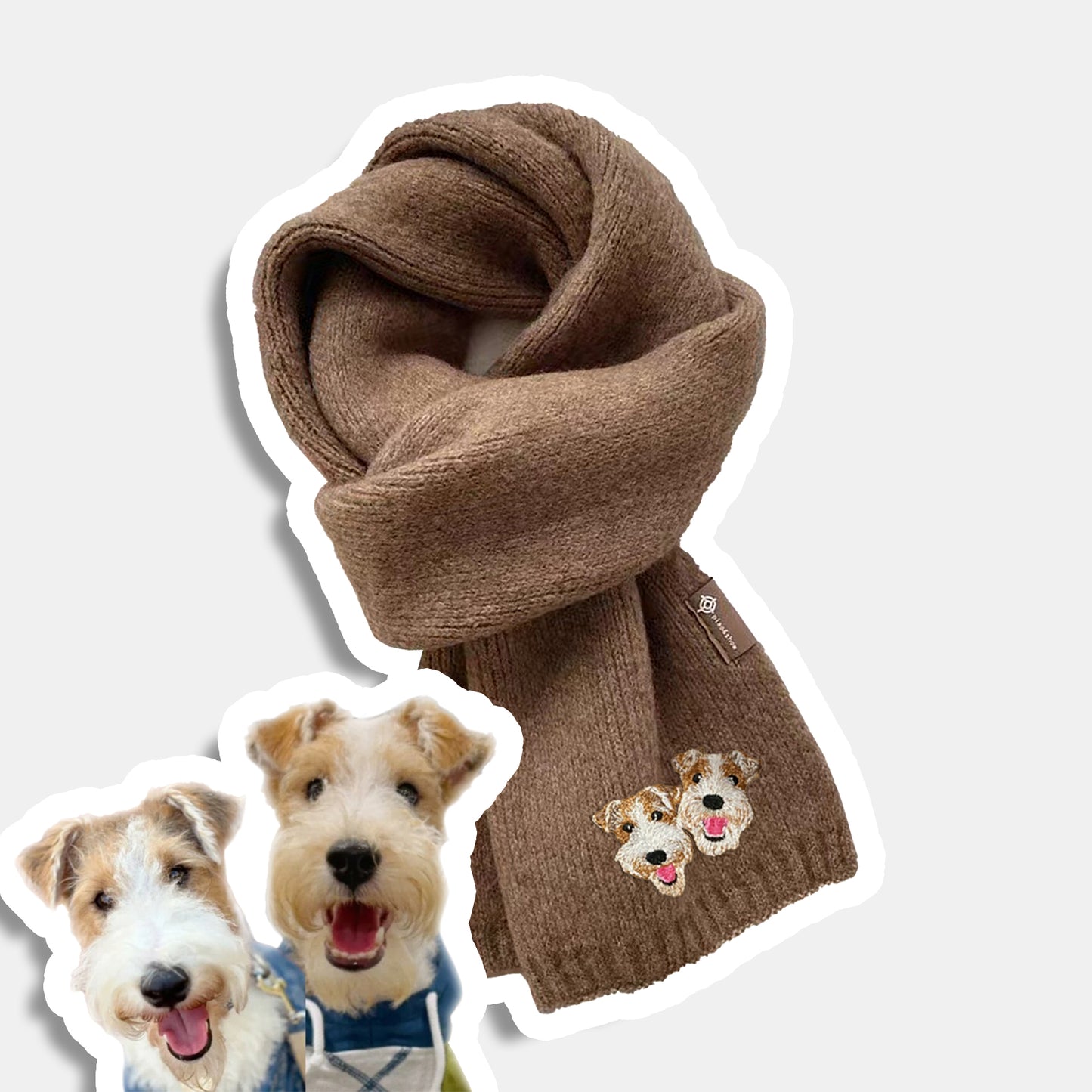 Custom Embroidered Pet Portrait Woven Scarf