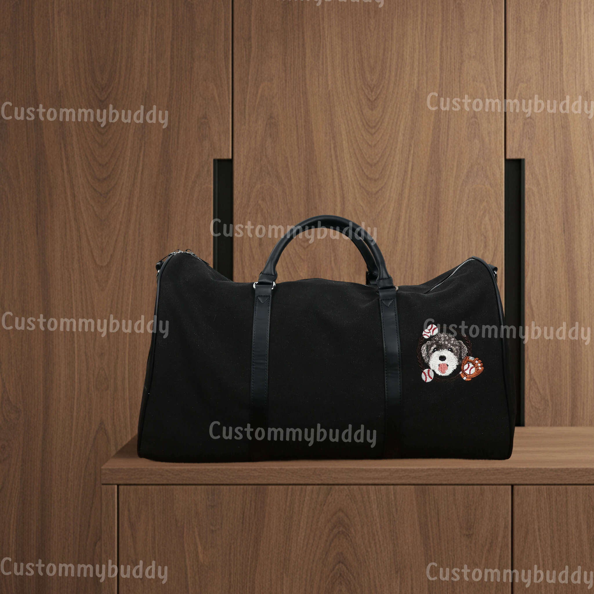 Custom Embroidered Pet Weekender Bag – product photo 8 of a custom embroidered bag