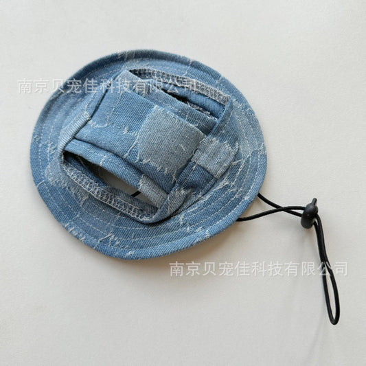 Light Ripped Denim Pet Bucket Hat