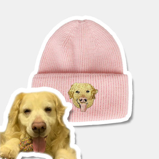 Custom Embroidered Pet Portrait Beanie Hat