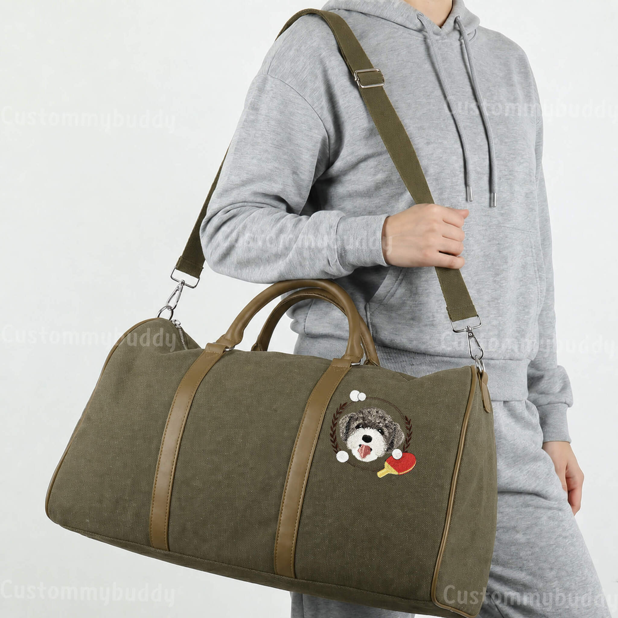 Custom Embroidered Pet Weekender Bag – product photo 6 of a custom embroidered bag