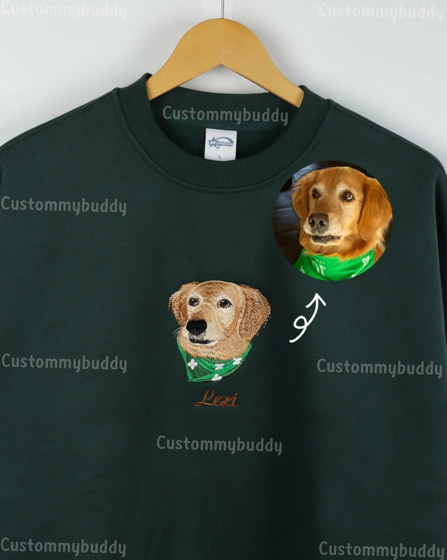Custom Embroidered Pet Portrait Patch Sweatshirt