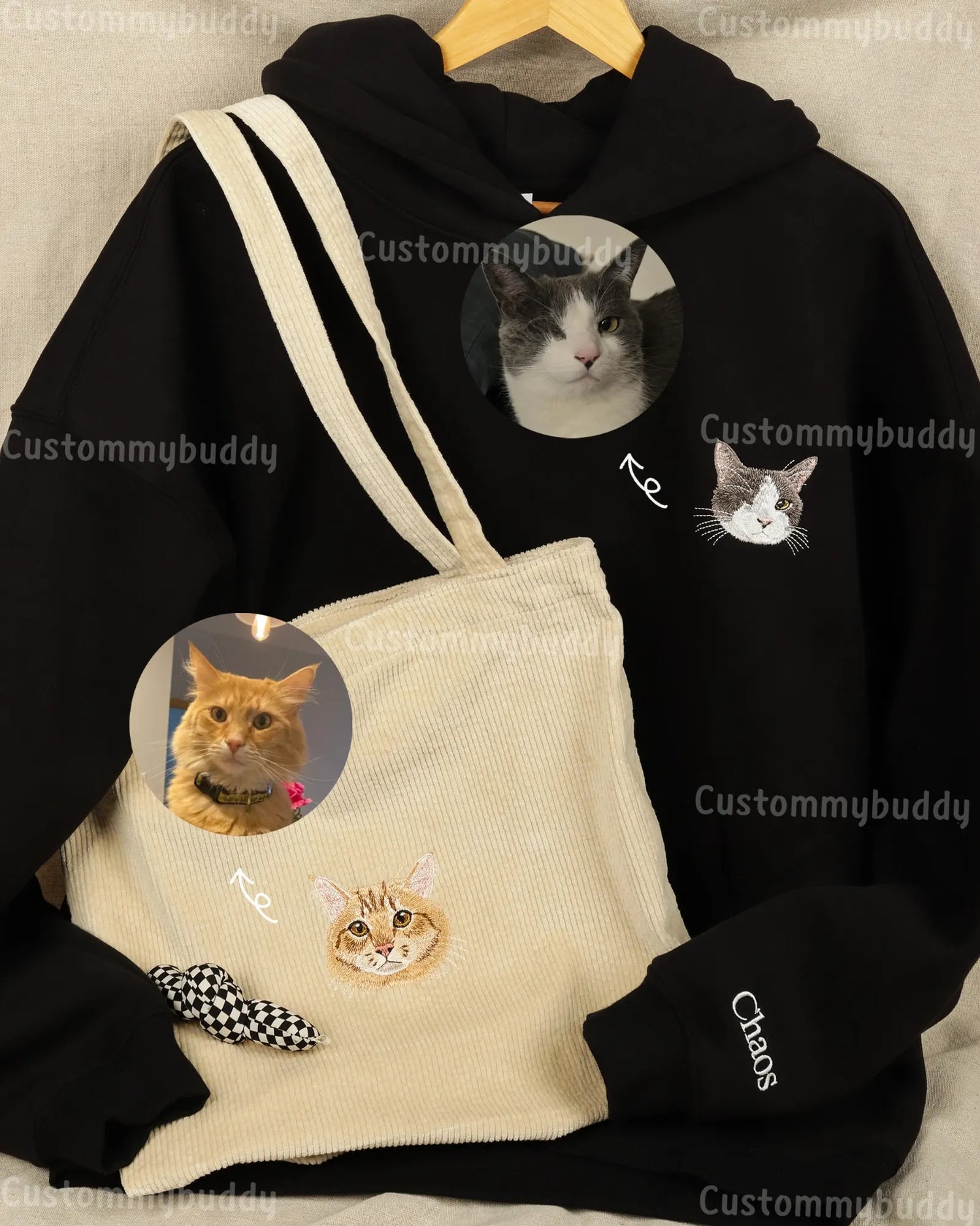 Custom Embroidered Pet Patch Hoodie – main product photo of a custom embroidered hoodie